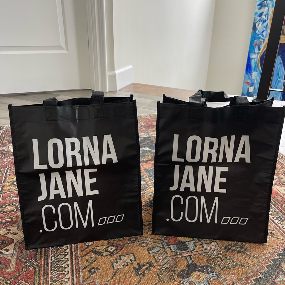 2 large Lorna Jane shopping bag